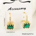 Copper-plated Real Gold Micro-pave Cubic Zirconia Earrings