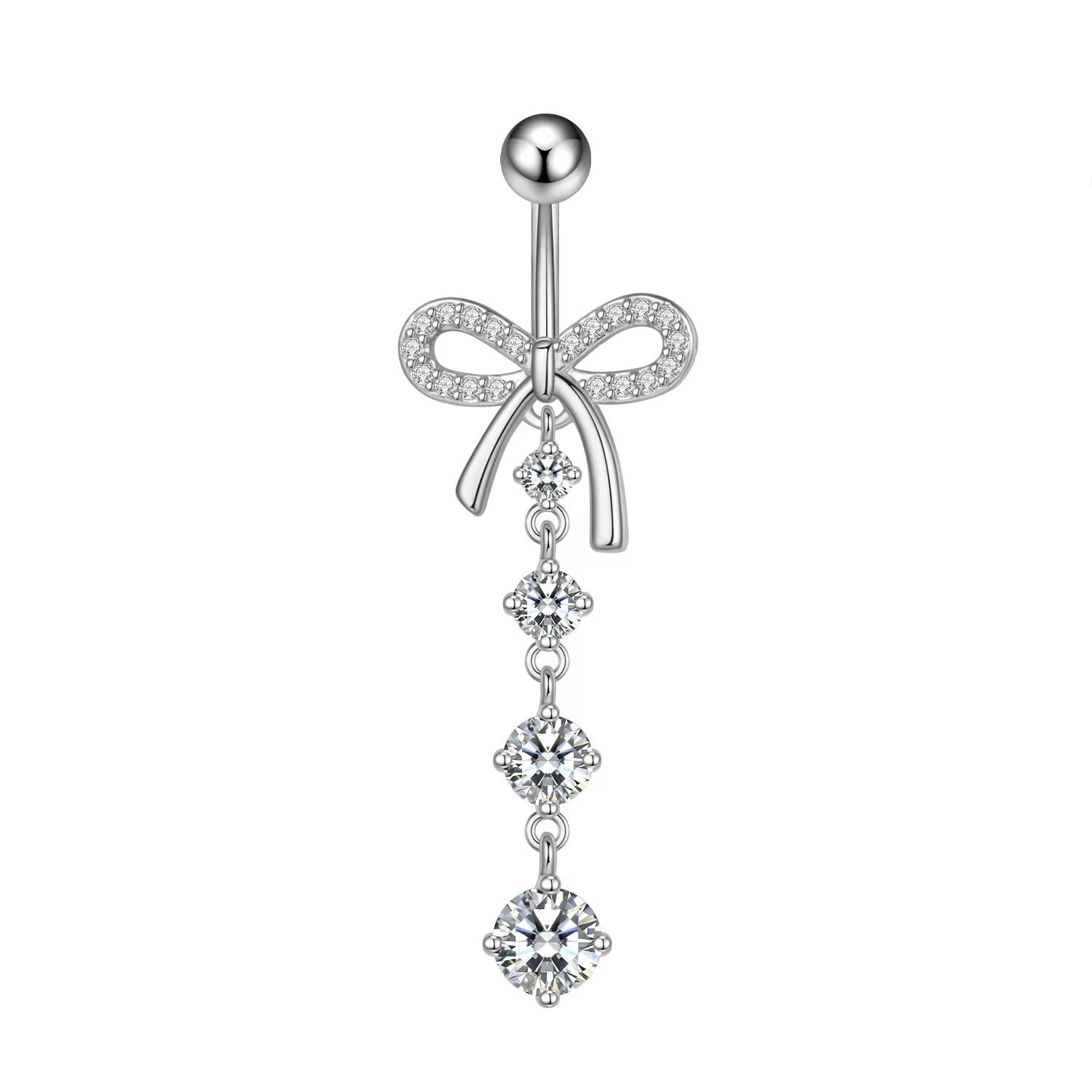 Butterfly Heart Zircon Minimalist Navel Piercing Jewelry