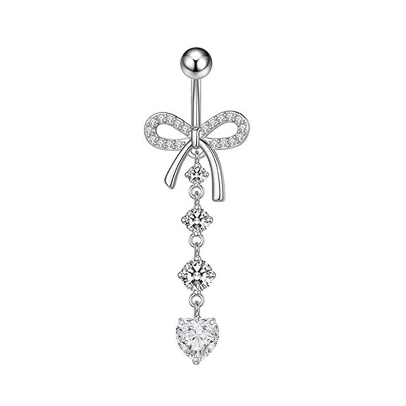 Butterfly Heart Zircon Minimalist Navel Piercing Jewelry