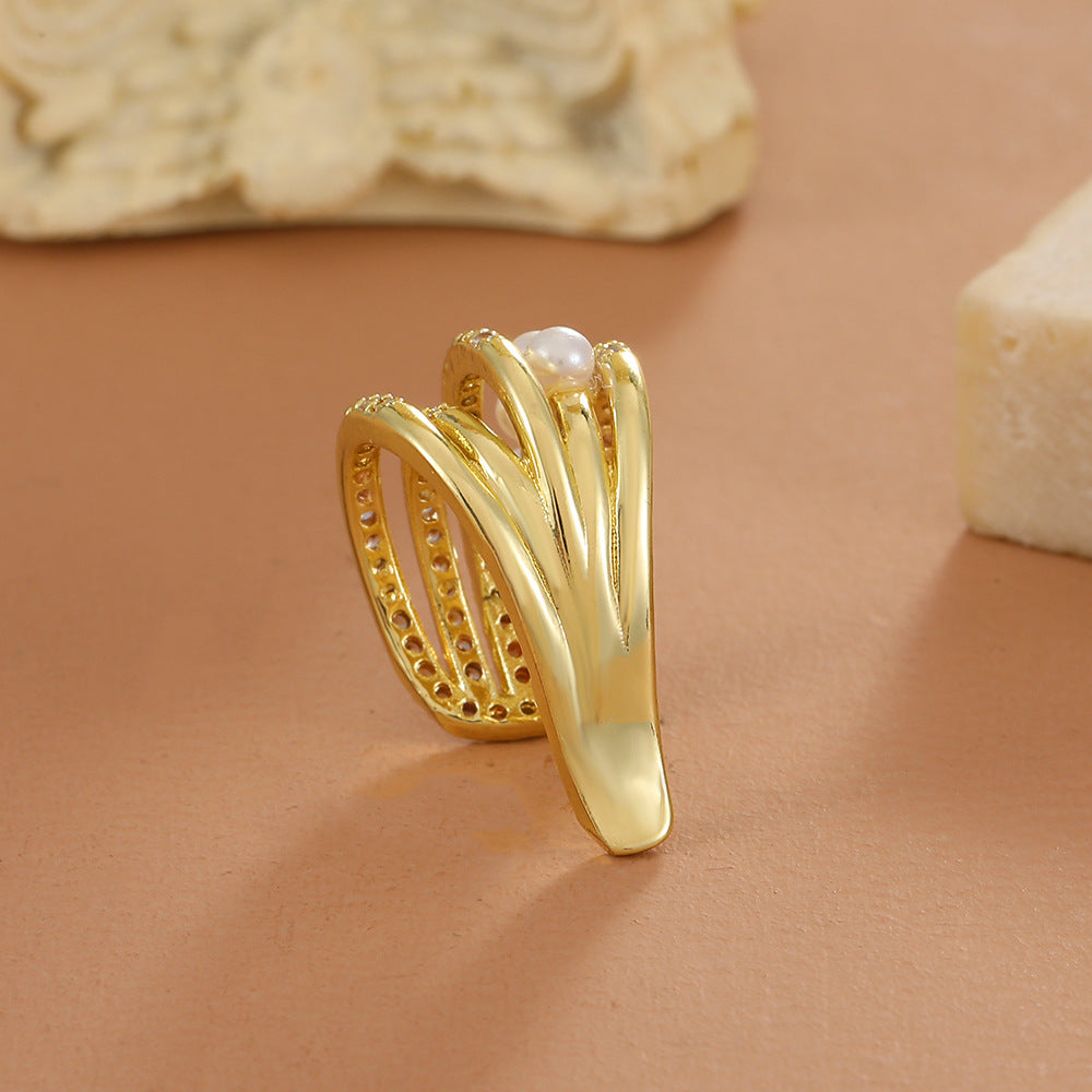 U-shaped Hollowed-out Multi-layer Zircon Single Delicate Ear Bone Clip For Women