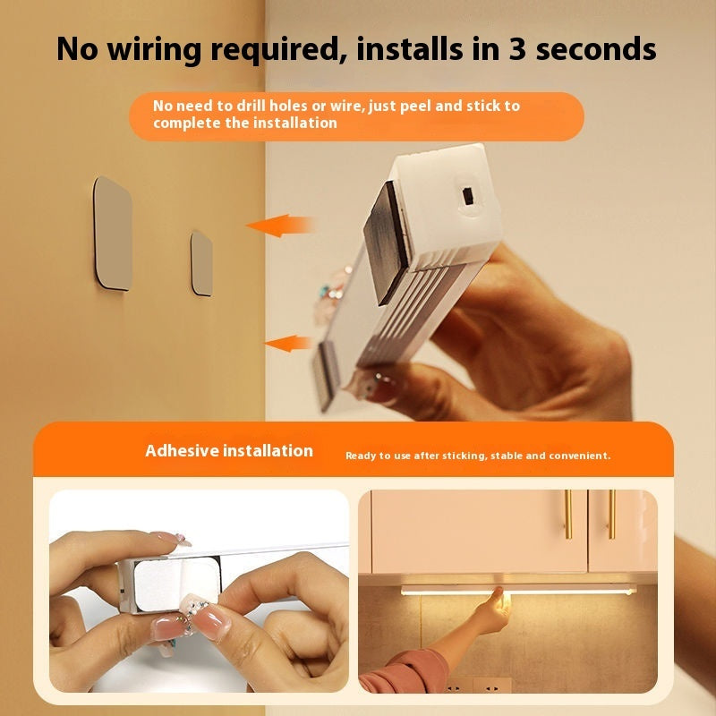Infrared Sensor Lamp Magnetic Charging Wine Cabinet Wardrobe Light Student Dormitory Small Night Lamp Strip Light