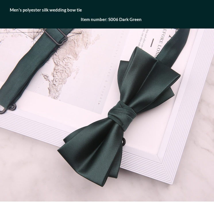 Mens Polyester Wedding Bow Tie