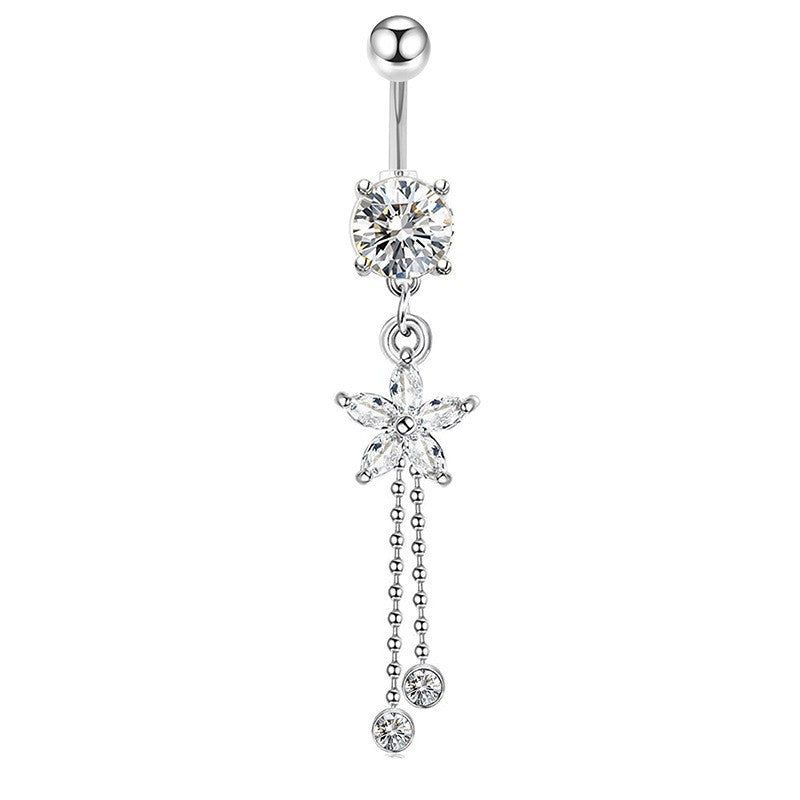 Butterfly Heart Zircon Minimalist Navel Piercing Jewelry