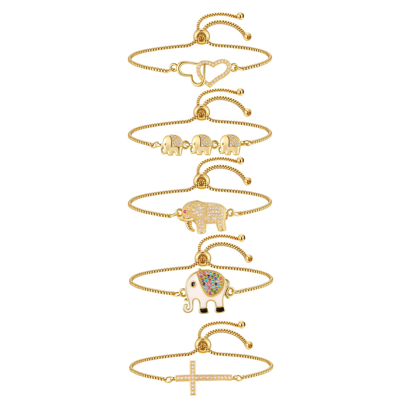 Copper Bangle With Inlays Colorful Resin-coated Zircons Exquisite Design Adjustable Size