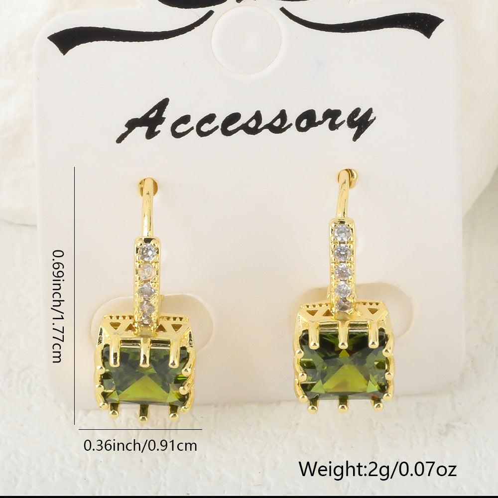 Copper-plated Real Gold Micro-pave Cubic Zirconia Earrings