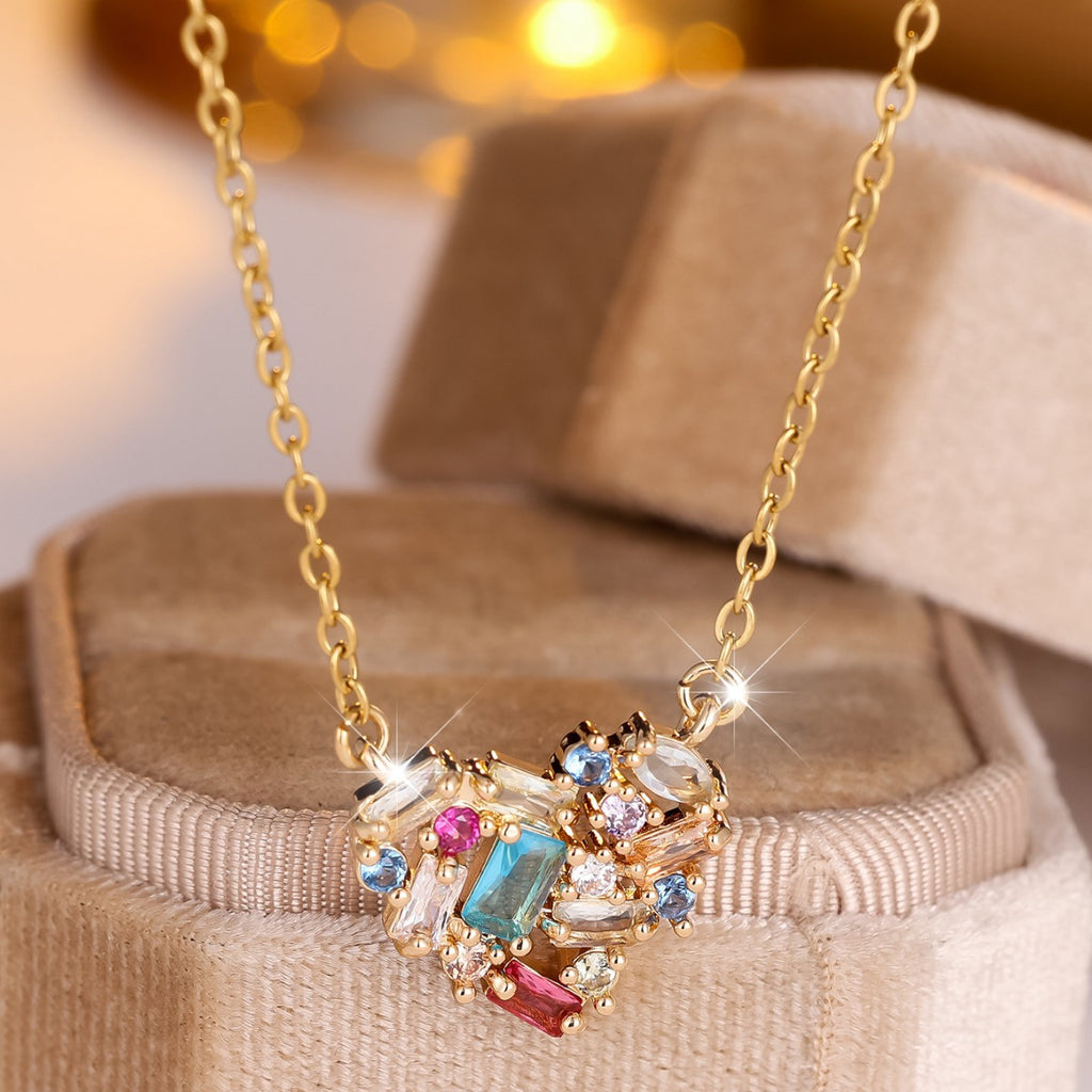 Personality Simple Style Heart Neck Color Necklace
