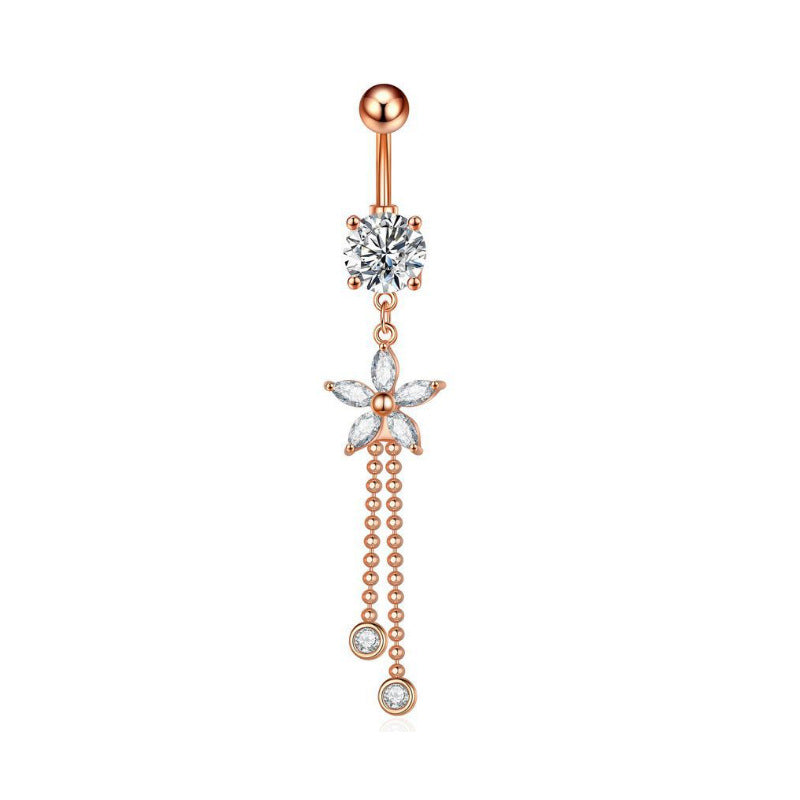 Butterfly Heart Zircon Minimalist Navel Piercing Jewelry